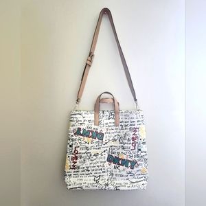 DKNY graffiti tilly tote shoulder/crossbody bag NWT white/multi color graffiti